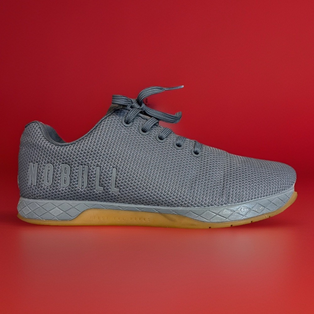 Nobull Dark Grey Gum Trainer Weightlifting Superfabric Women 9.5 Men 8 Sneaker